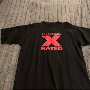 Balenciaga Black and Red Short Sleeve Tee